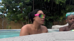 OnlyFans - BarbieDollStef - Poolside BBC Fuck With Lil D